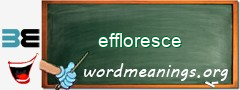 WordMeaning blackboard for effloresce